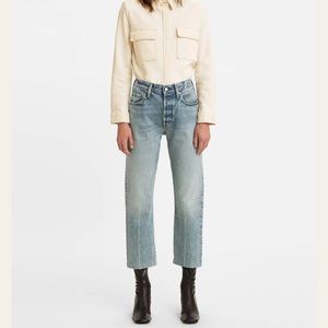 Levi’s 501 selvedge cropped jeans - elephant blue